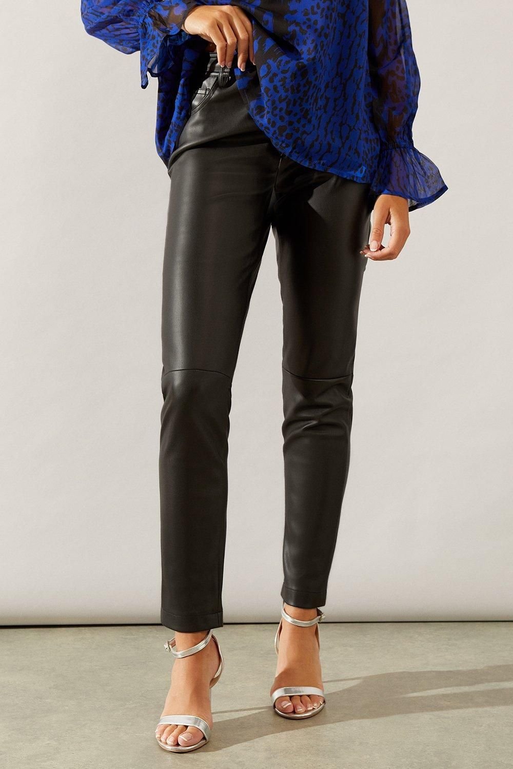 Wallis Wallis Women's Faux Leather Jeans in Black - 2