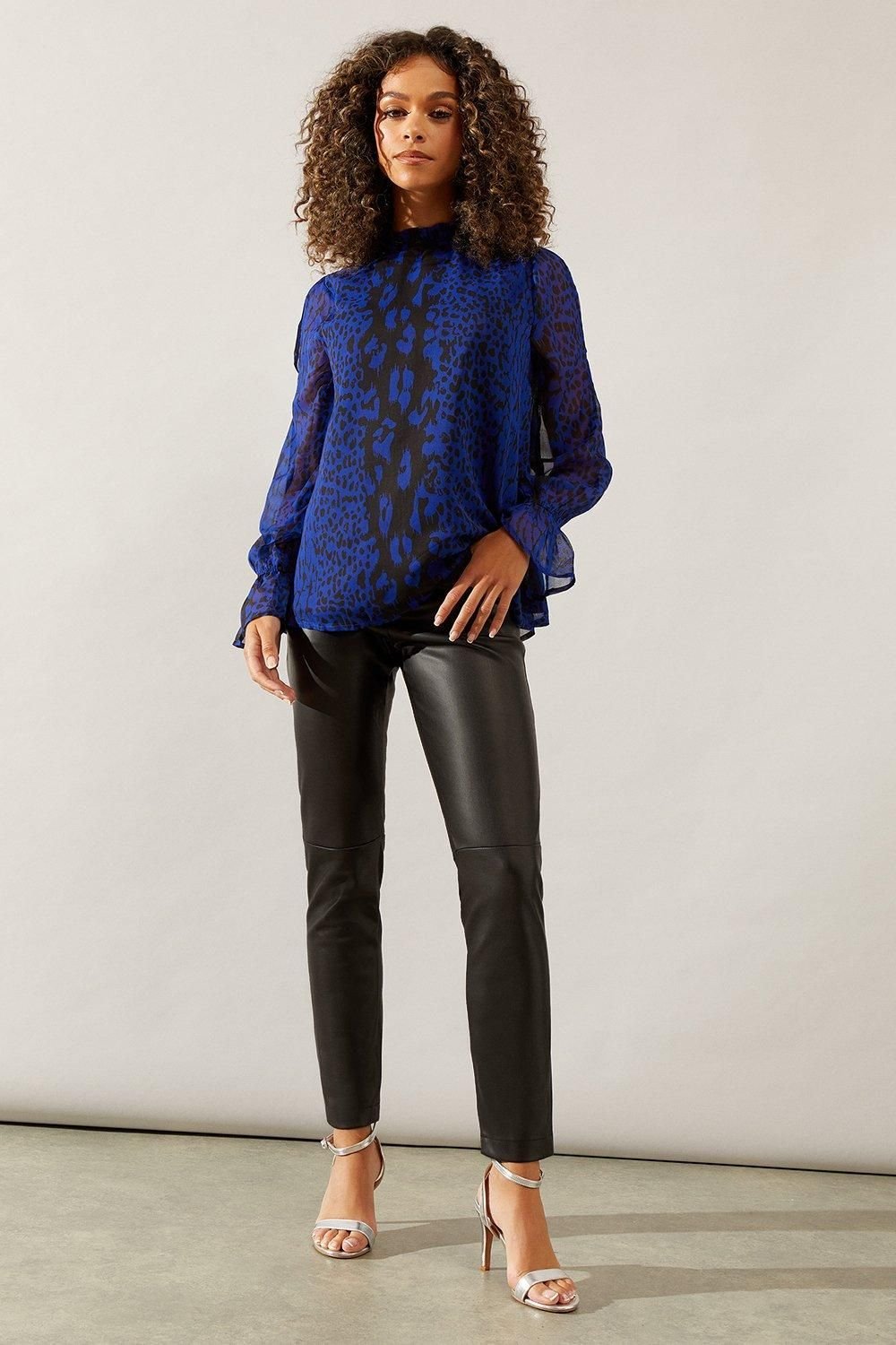 Wallis Wallis Women's Faux Leather Jeans in Black - 4