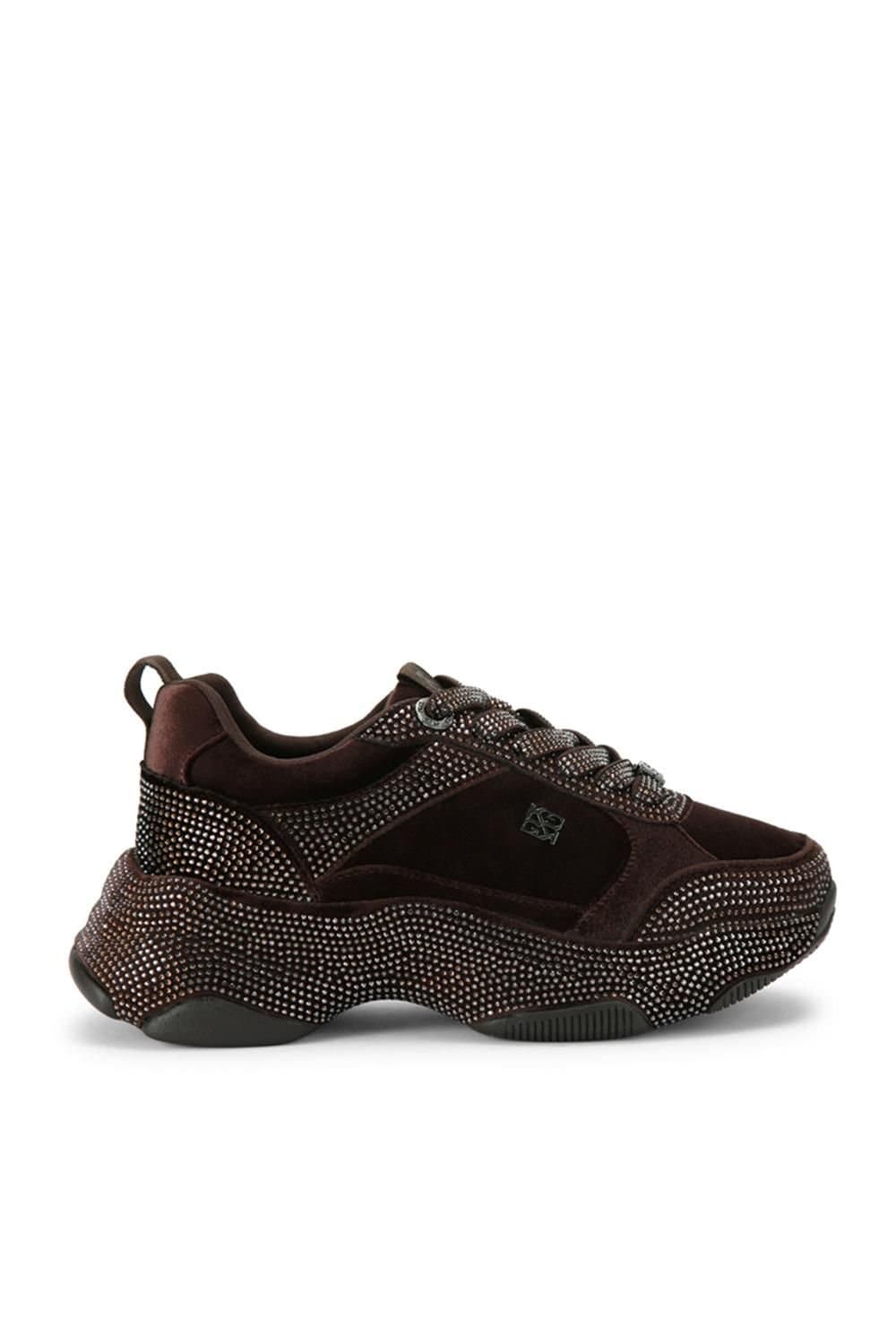 KG Kurt Geiger KG Kurt Geiger Women's 'Lust' Velvet Trainers in Brown