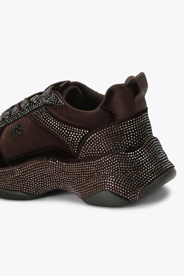 KG Kurt Geiger KG Kurt Geiger Women's 'Lust' Velvet Trainers in Brown - 3