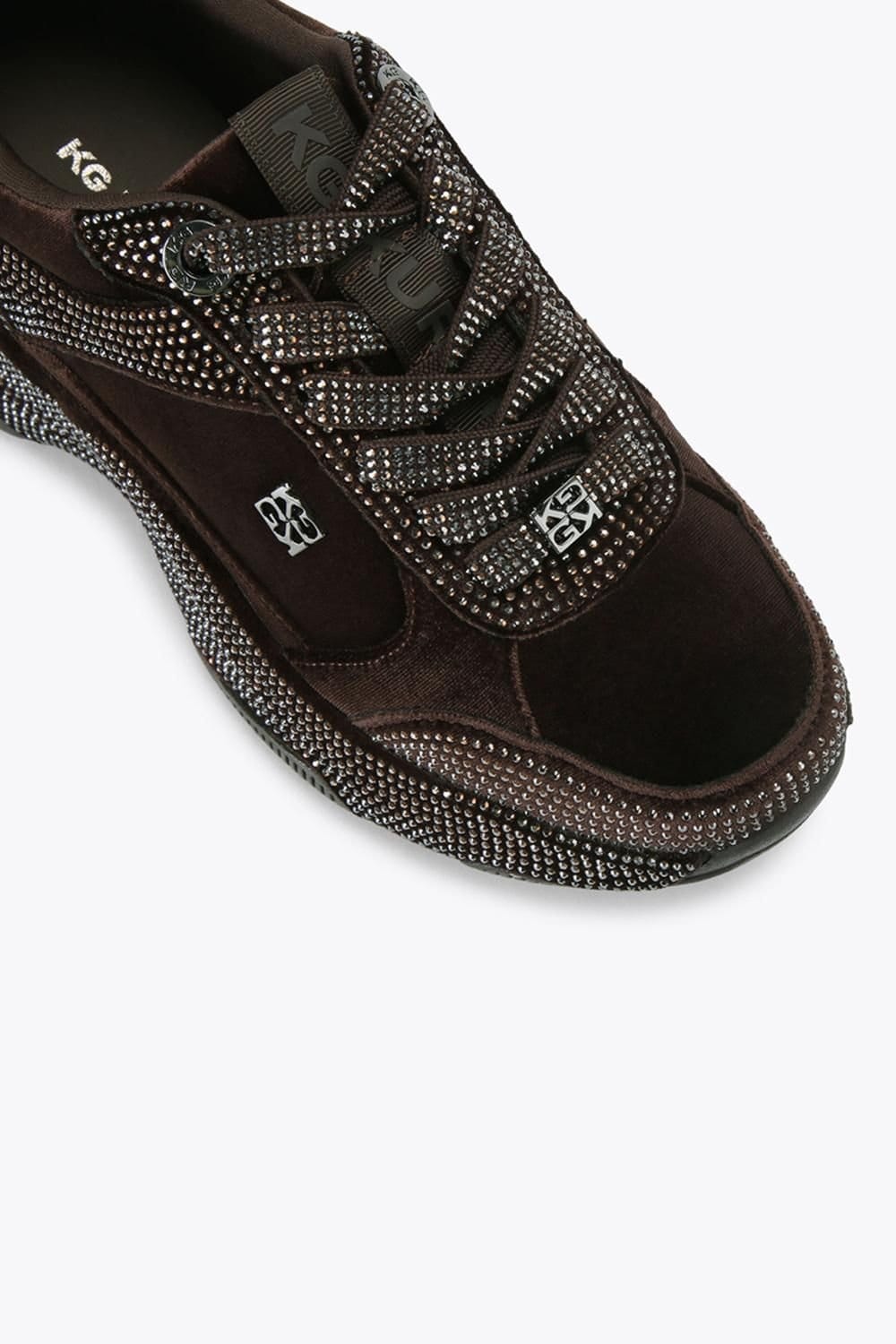 KG Kurt Geiger KG Kurt Geiger Women's 'Lust' Velvet Trainers in Brown - 4