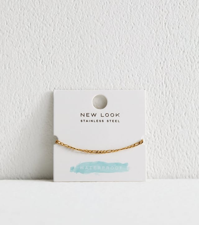 New Look Gold Tone Waterproof Curb Chain Bracelet New Look - 3