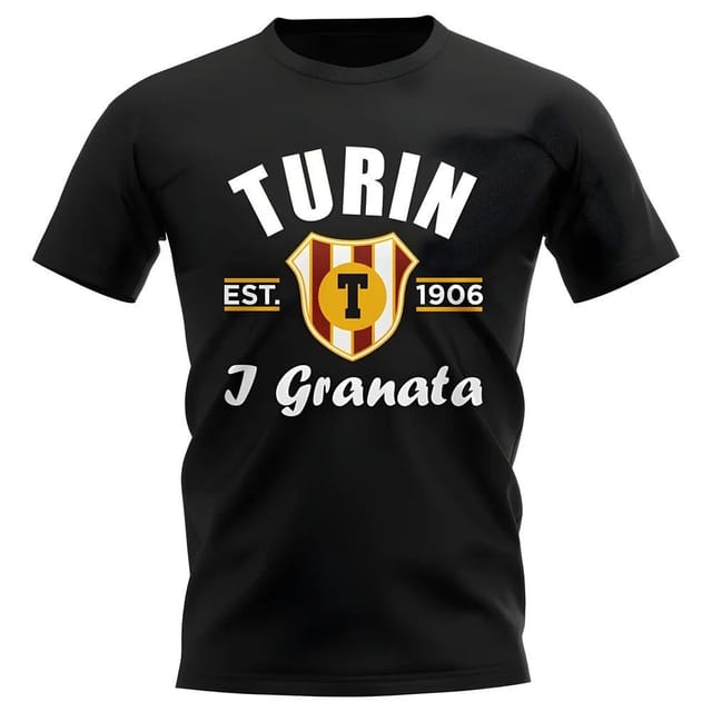 Torino Torino Men's Personalised Established Football T-Shirt in Black - 2