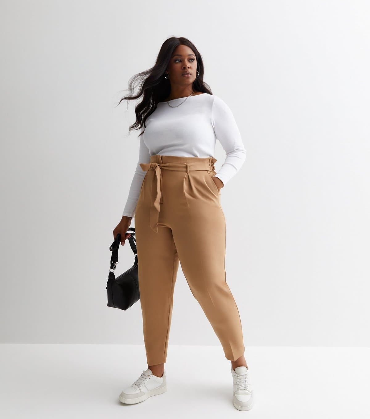 New Look New Look Camel Belted Trousers for Women's Plus Size