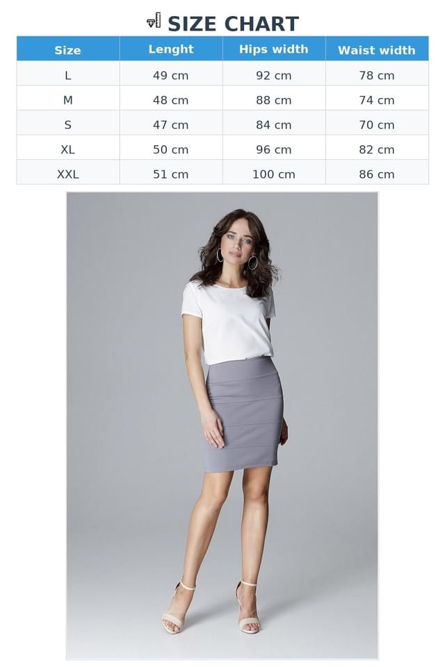 Love Lace Love Lace Women's Classic Short Skirt with Horizontal Topstitching Style 129012 in Grey - 3