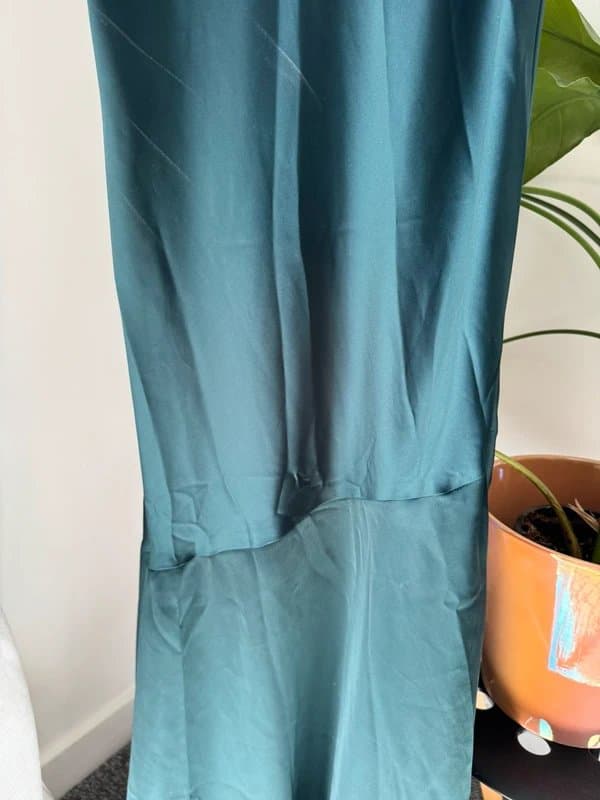 Topshop Tall Topshop Tall dark green satin midi dress