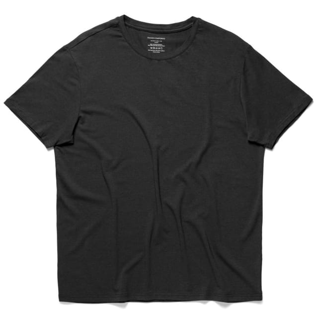 Panos Emporio Panos Emporio Men's Bamboo Cotton Blend T-Shirt in Black with Crew Neck - 2