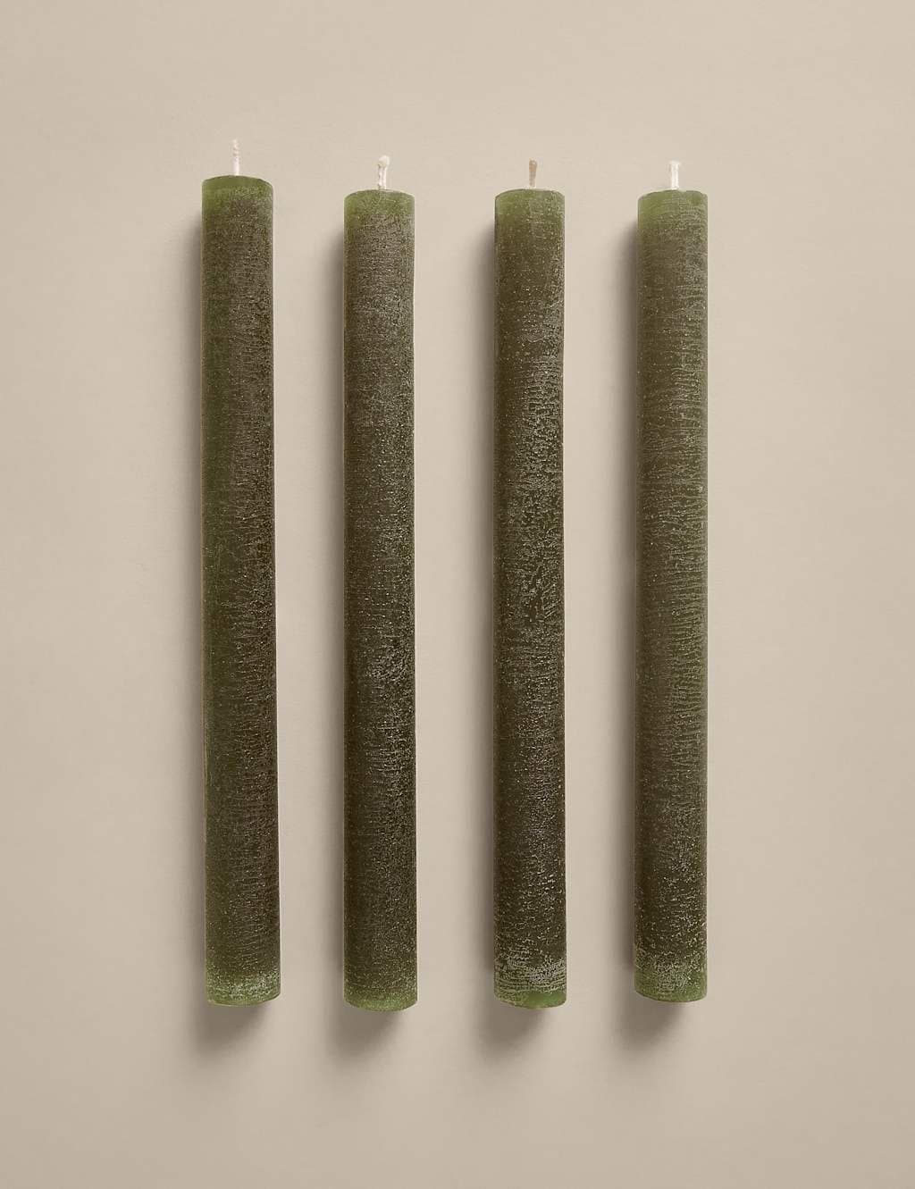 Marks & Spencer M&S 4 Pack Wax Dinner Candles Khaki
