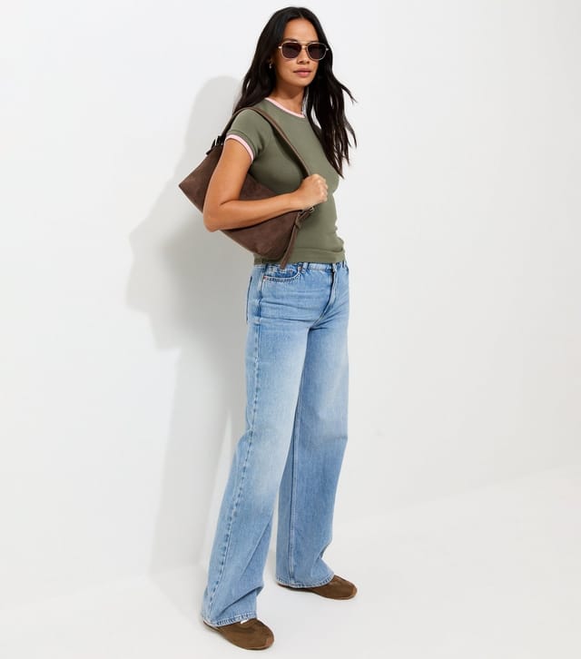 New Look Women's Dark Khaki Layered Baby Tee T-Shirt New Look - 3