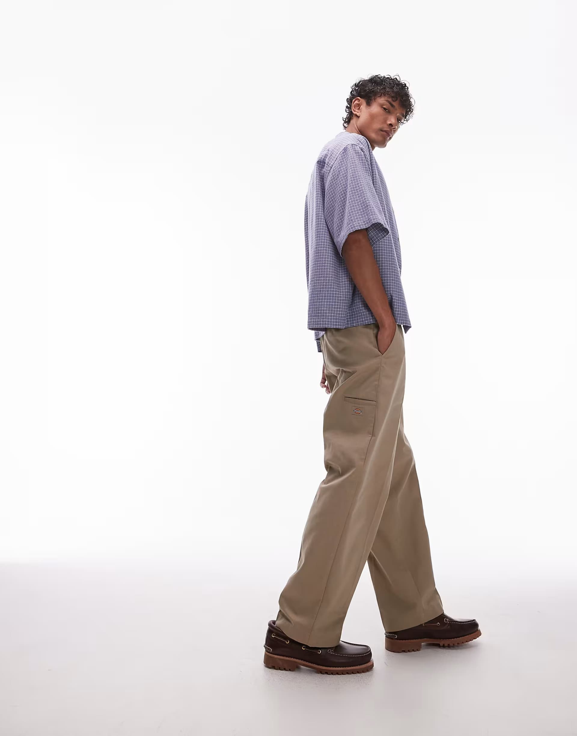 ASOS Dickies 247 loose baggy fit work trousers in light tan