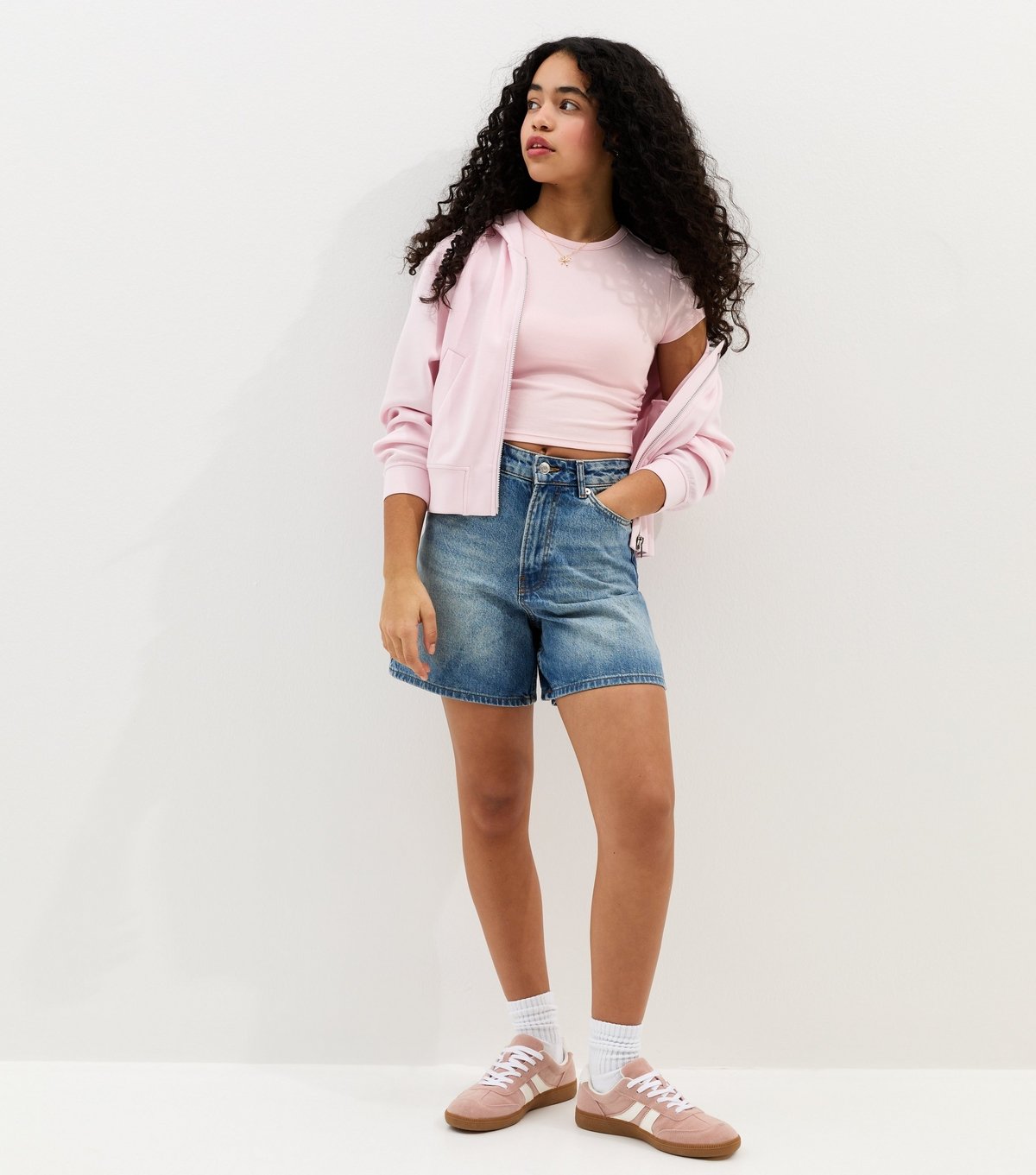 New Look Girls' Pink Ruched Side Cap Sleeve T-Shirt New Look - 3