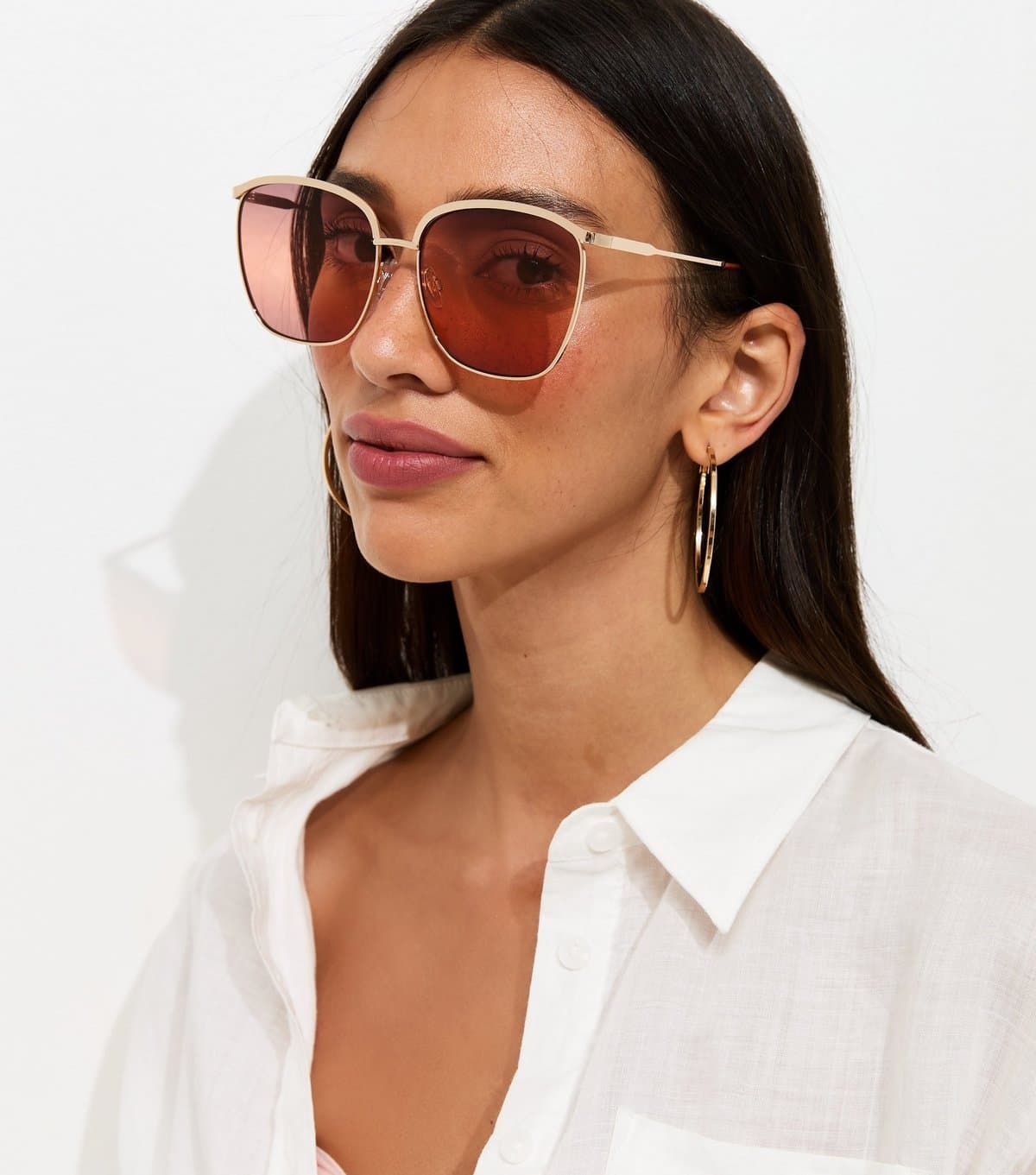 New Look New Look Gold Square Frame Sunglasses