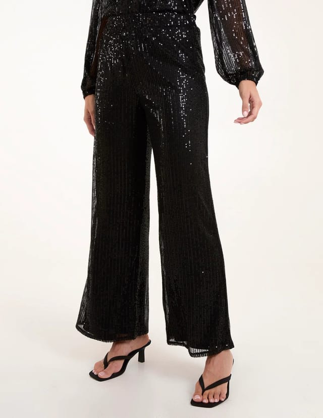 Blue Vanilla Sequin Trousers - 2