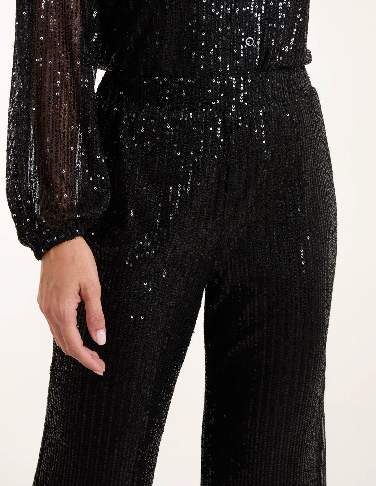 Blue Vanilla Sequin Trousers - 4