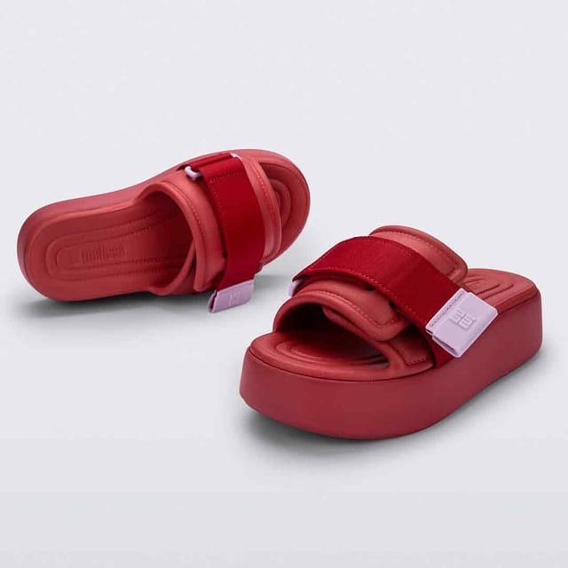 Melissa Shoes Melissa Shoes Women's Free Fuzzy Slide Platform in Red - 3