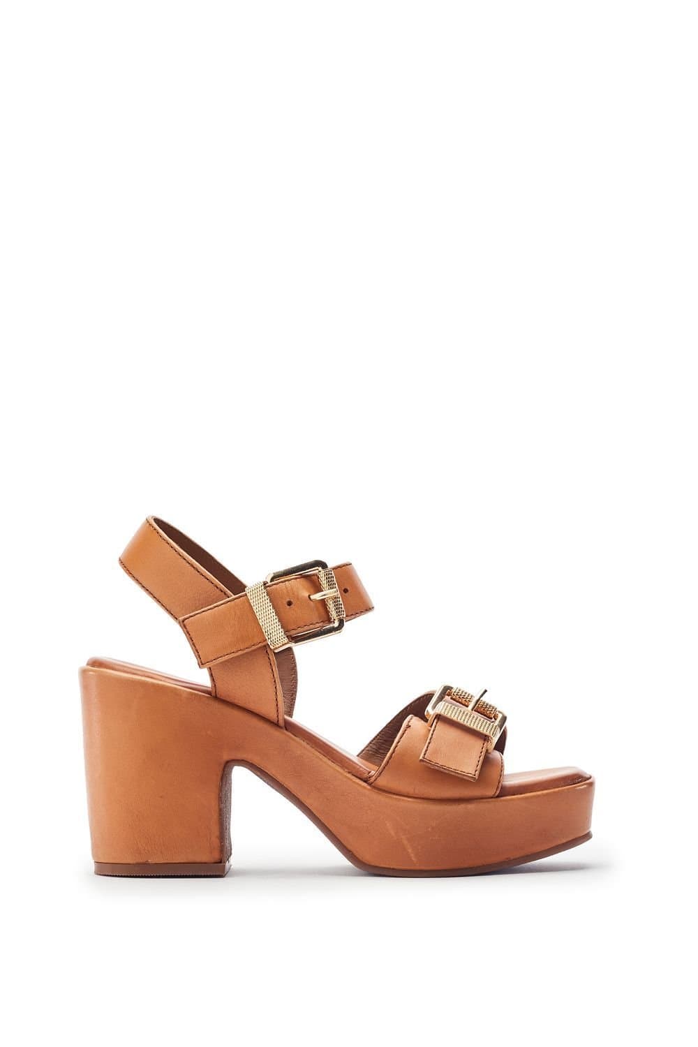 Moda in Pelle Moda In Pelle Tan Leather Heeled Sandals