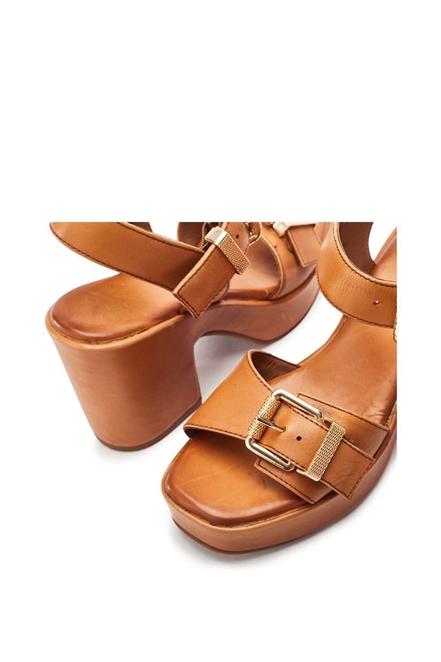 Moda In Pelle Moda In Pelle Women's 'Kellisa' Leather Heeled Sandals in Tan - 3