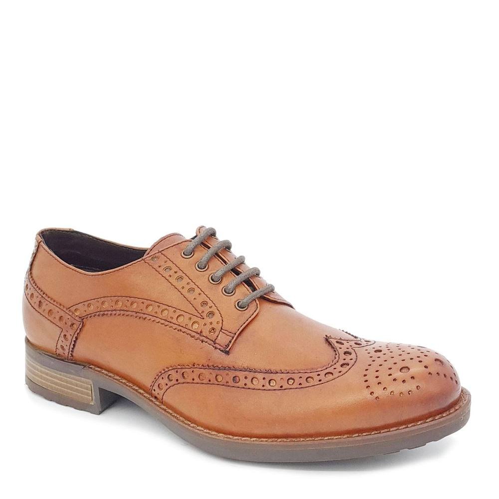 HX London HX London Men's Wandsworth Leather Brogue Shoes in Tan - 2
