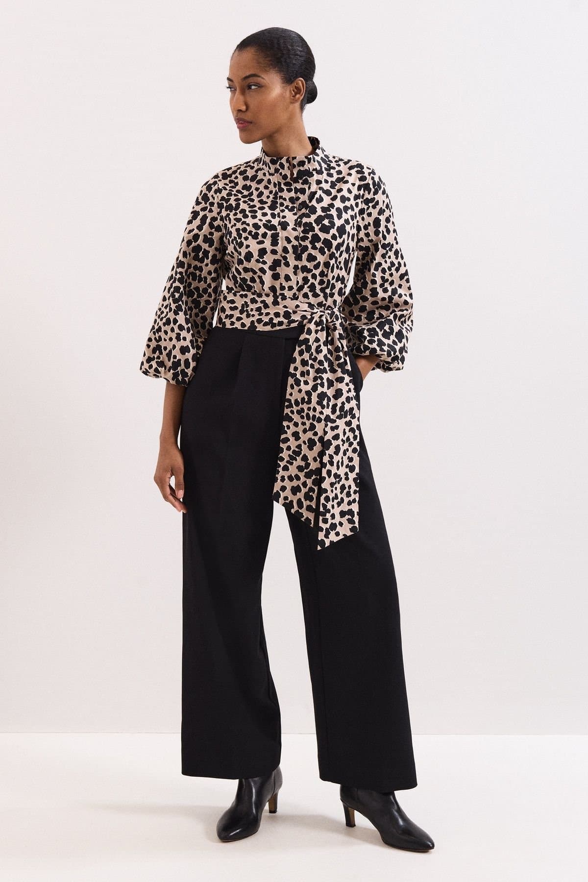Phase Eight Phase Eight Women's Leopard Balloon-Sleeved Jumpsuit