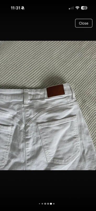 ASOS Asos luxe white denim high waist shorts