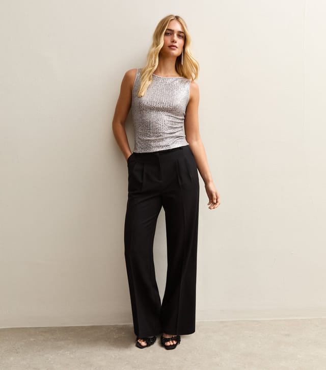 New Look Women's Silver Sequin Tank Top New Look - 3