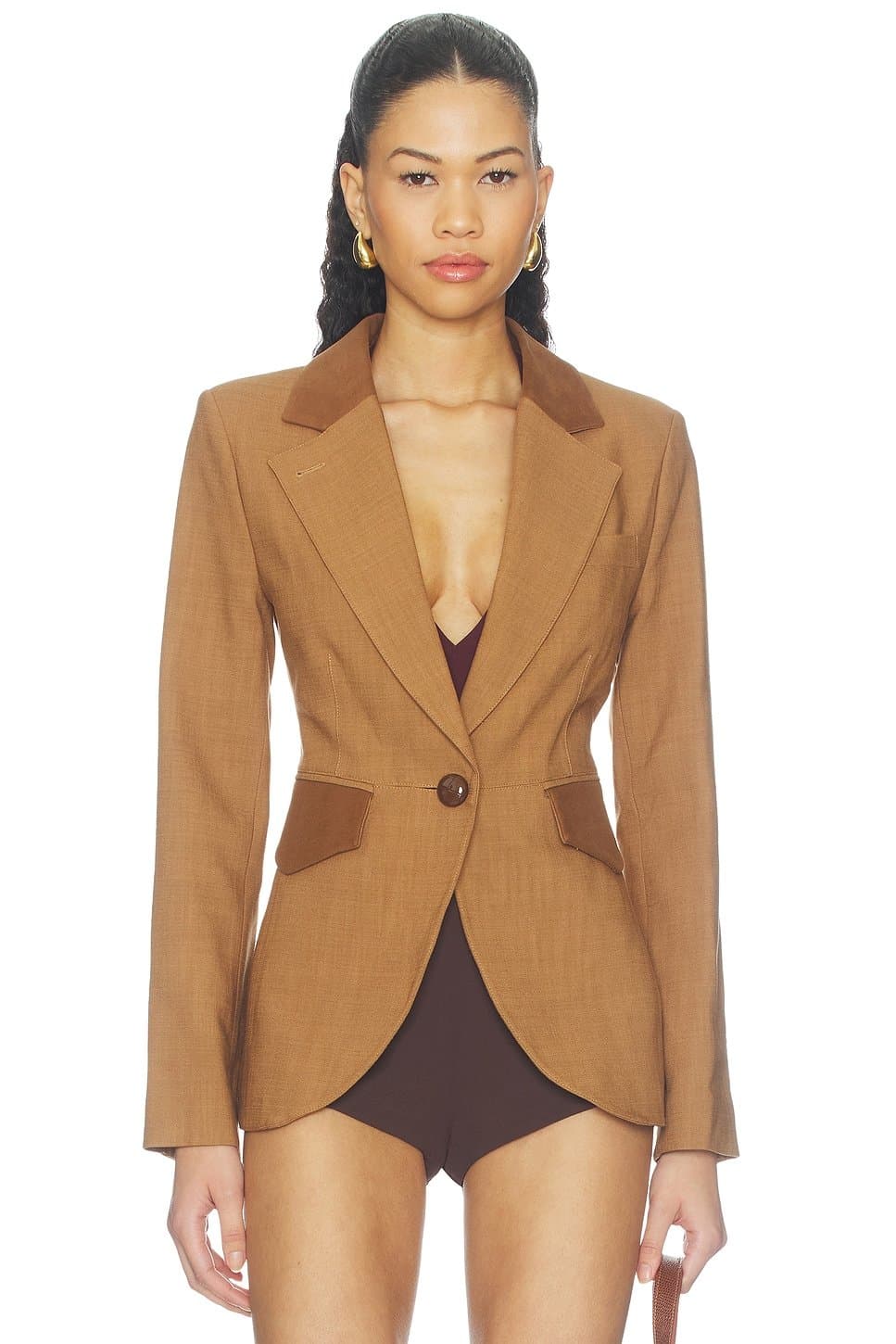 revolve Blocked Seamed Blazer