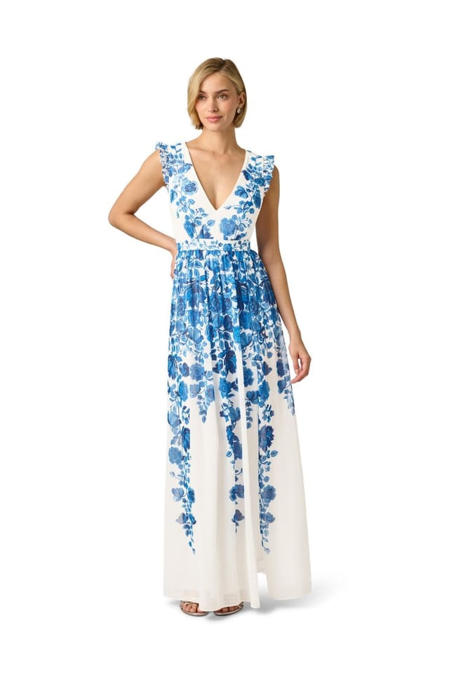 Adrianna Papell Adrianna Papell Women's Floral Border Gown - 2