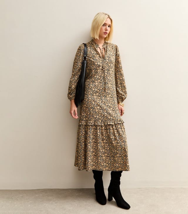 New Look Women's Yellow Floral Smock Midi Dress New Look - 2