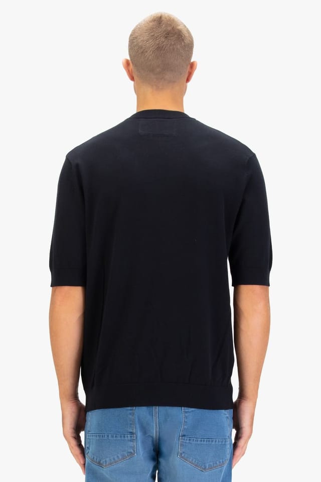 Luke 1977 Luke 1977 Men's Farrington Knitted T-shirt in Black - 2