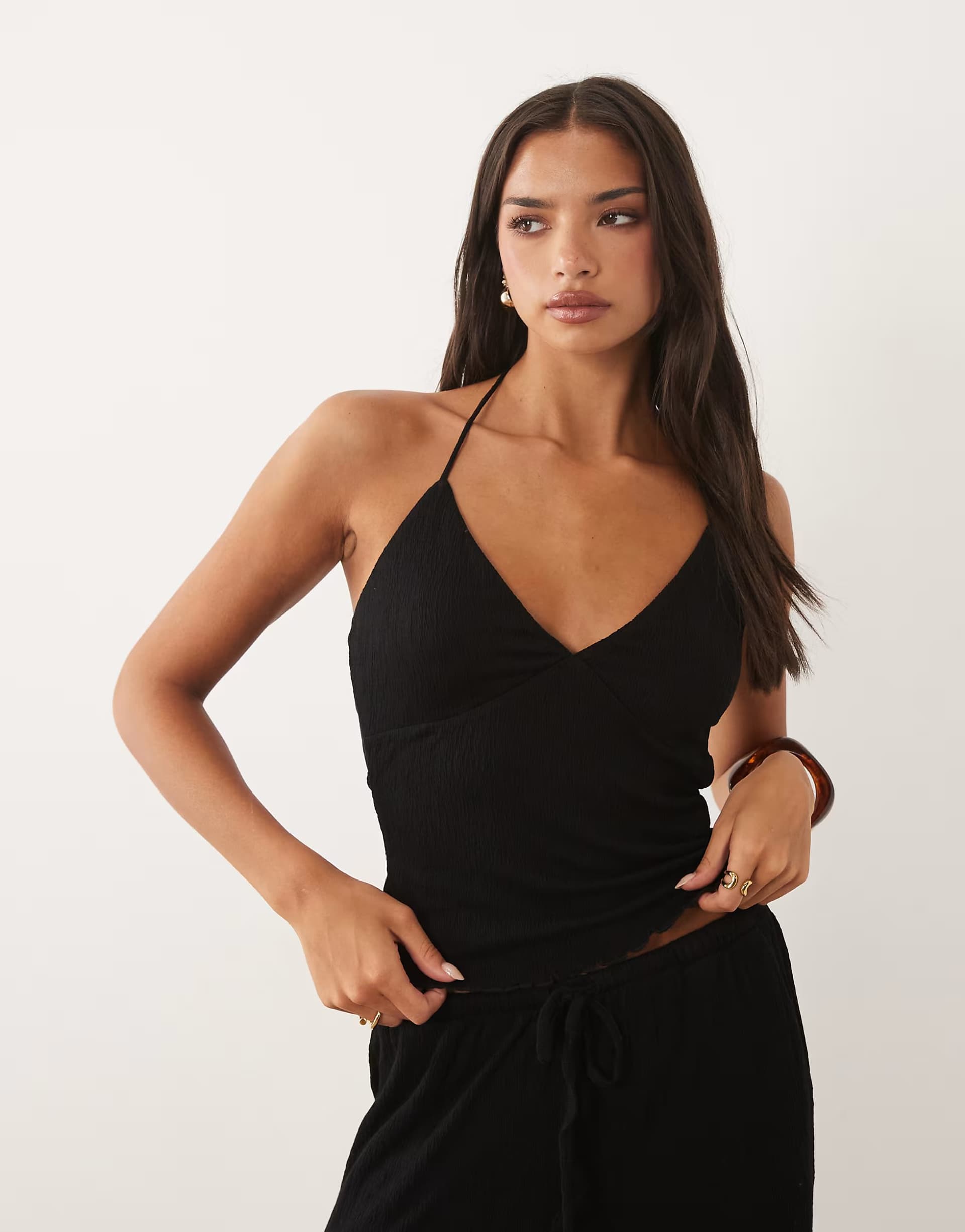 ASOS ASOS DESIGN co-ord crinkle in black
