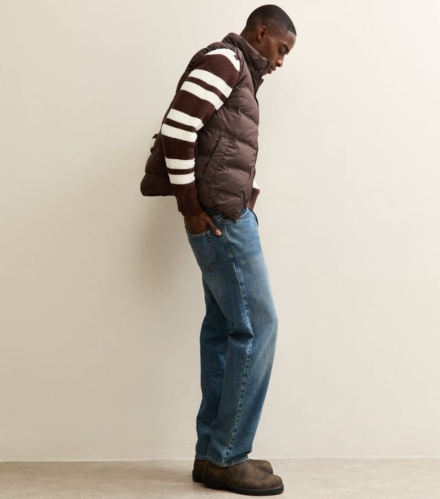 Only and Sons Men's Dark Brown Regular Puffer Gilet Only and Sons New Look - 3