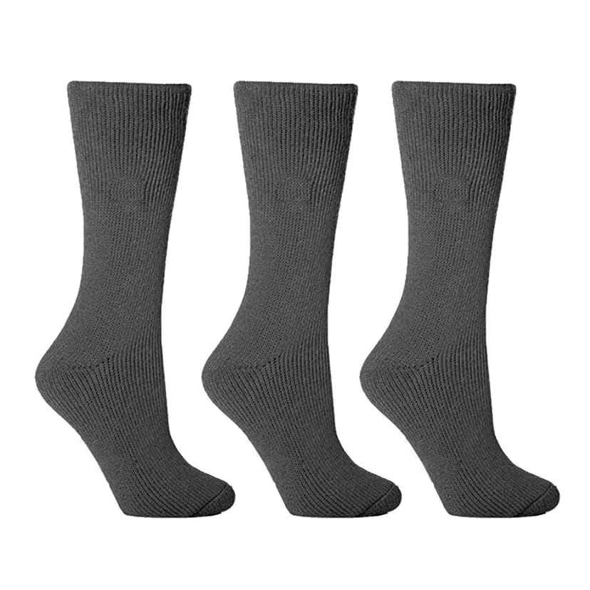 simpa simpa Men's Heat Insulation Socks 2.4 tog Size 6-11 Triple Pack in Grey - 1