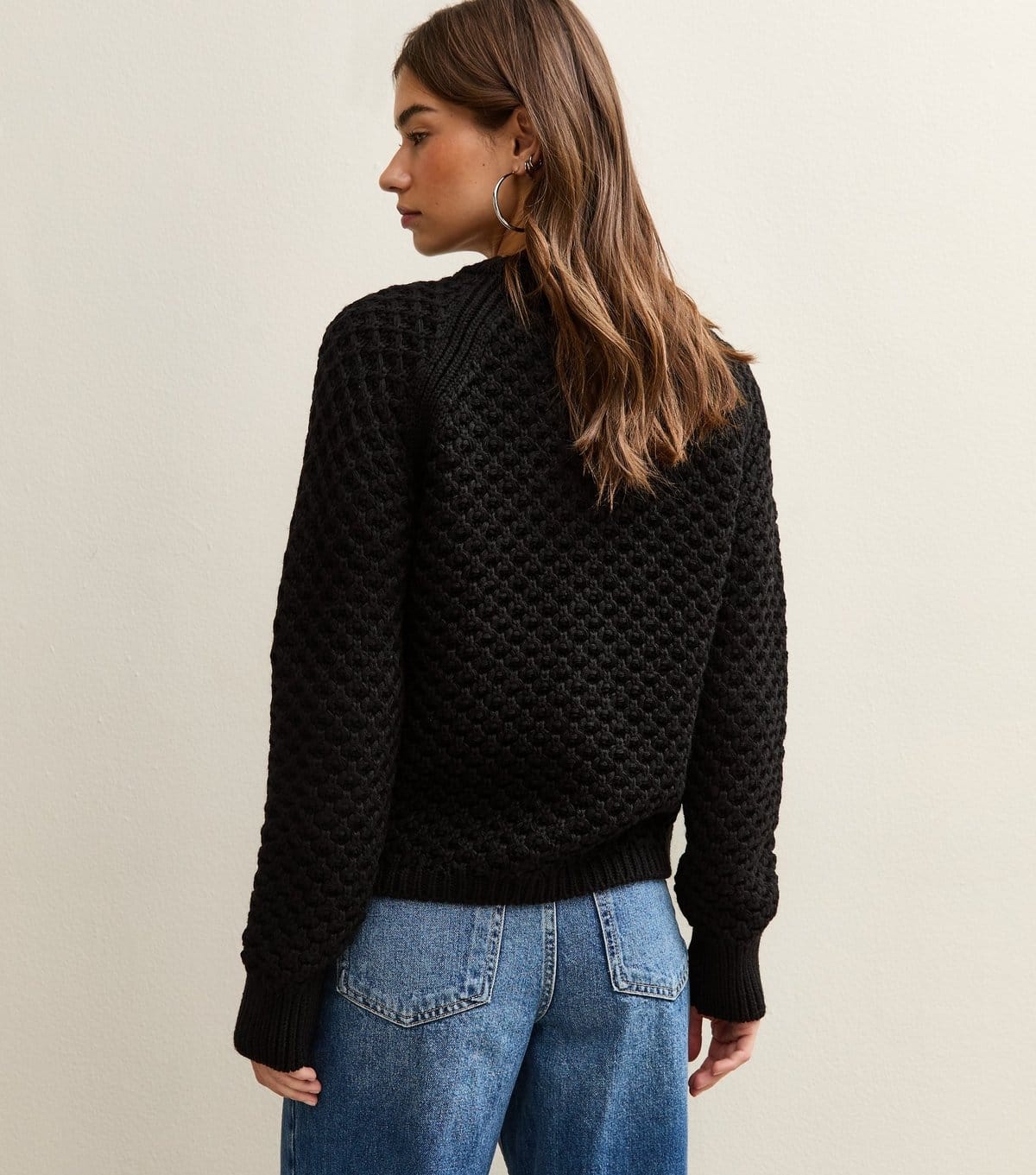 New Look Women's Black Chunky Crew Neck Cardigan New Look - 4