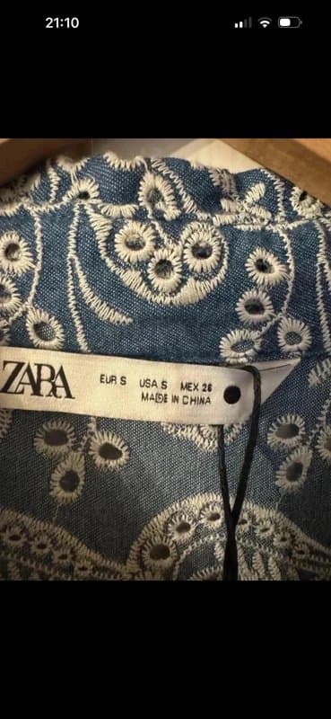 Zara Zara Blue Paisley Shirt Dress – Size Small