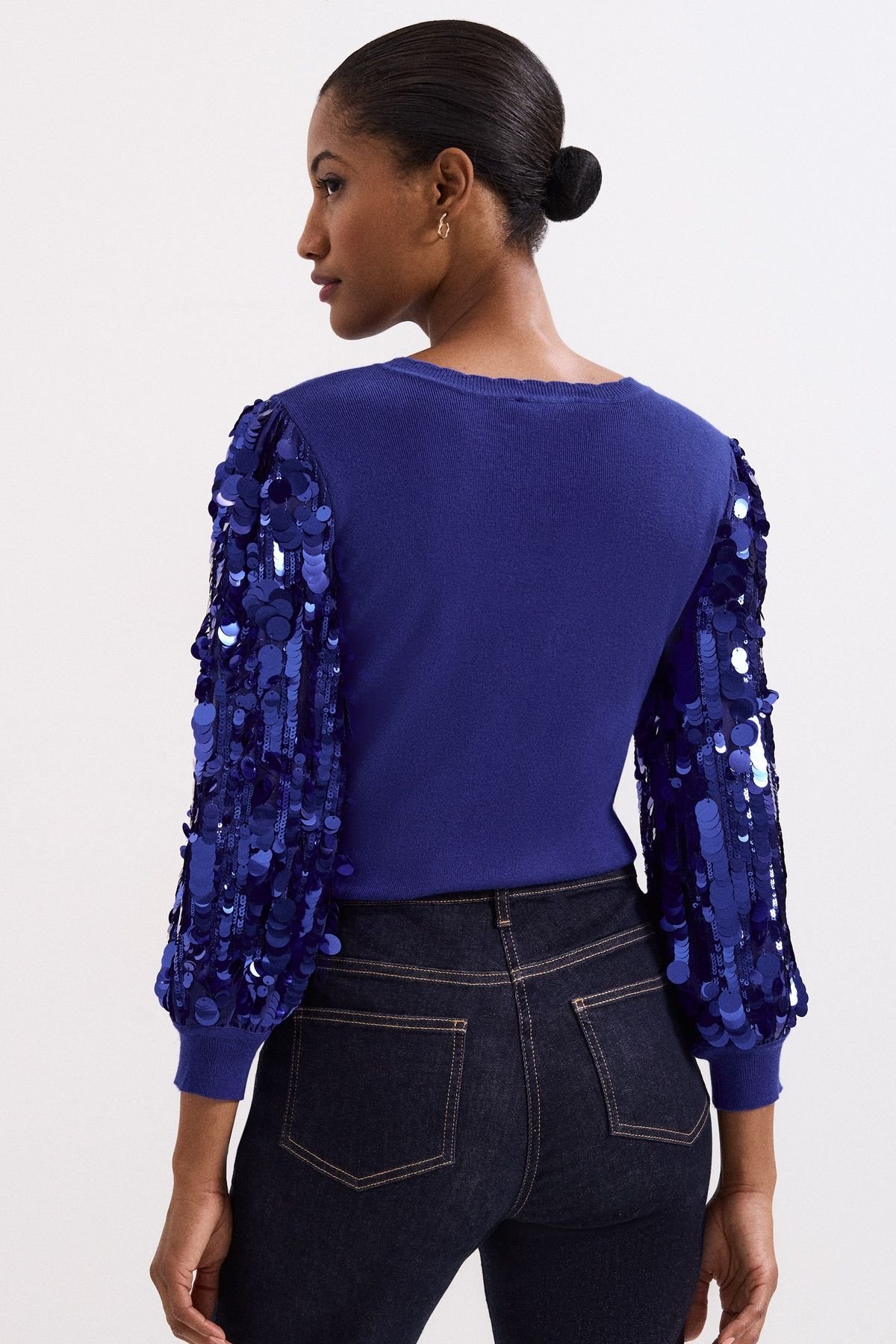 Phase Eight Phase Eight Women's Becky Sequin Jumper in Cobalt - 4