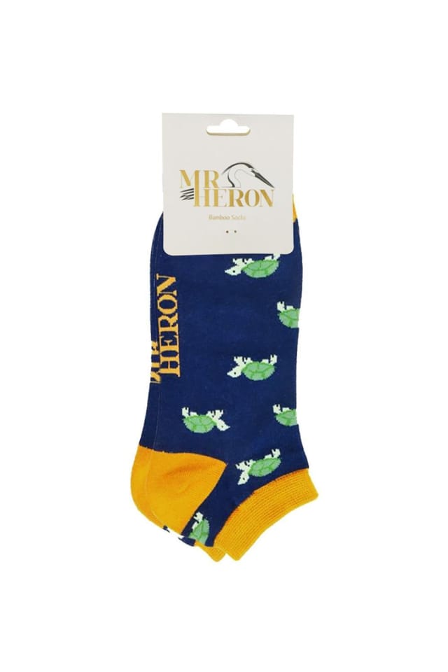 Mr Heron Mr Heron Men's 1 Pack Animal Themed Bamboo Trainer Socks in Grey - 2