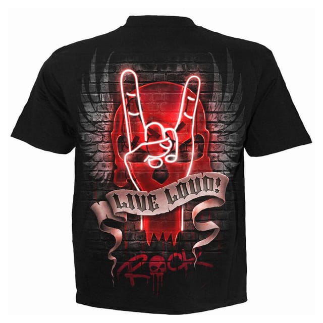 Spiral Direct Spiral Direct Men's Live Loud T-Shirt in Black - 3