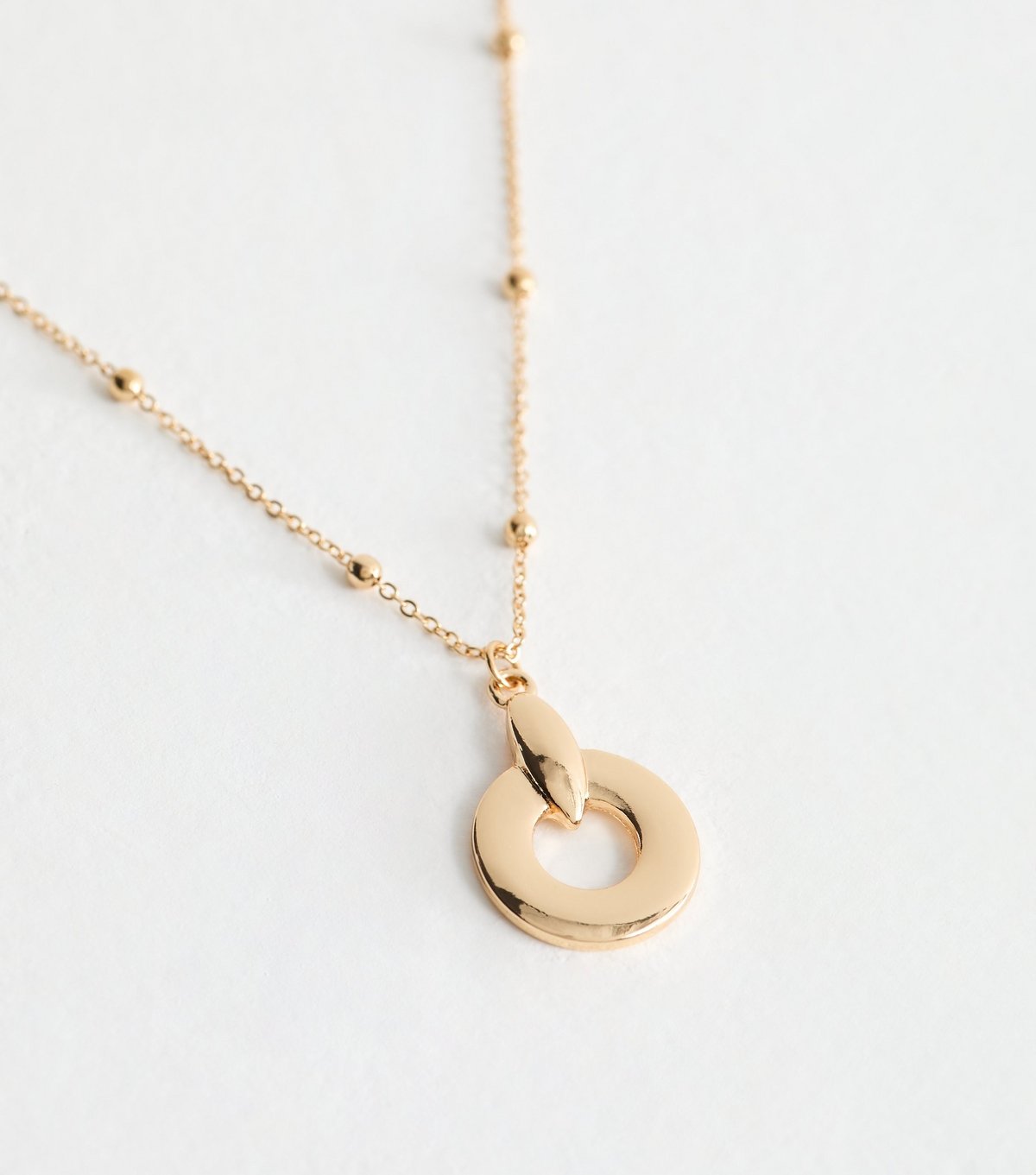 New Look Gold Tone Ball Chain Pendant Necklace New Look - 3