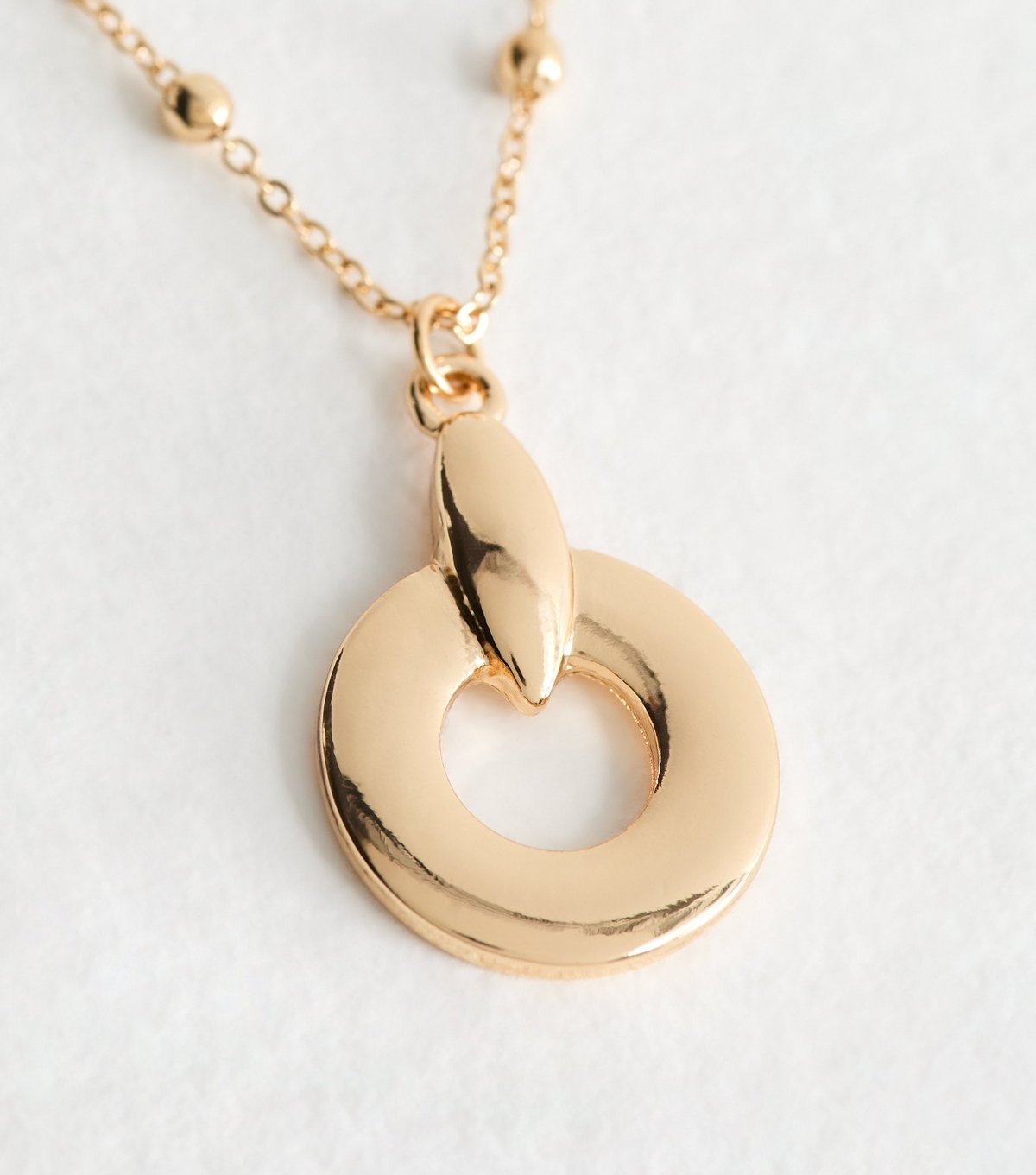 New Look Gold Tone Ball Chain Pendant Necklace New Look - 4