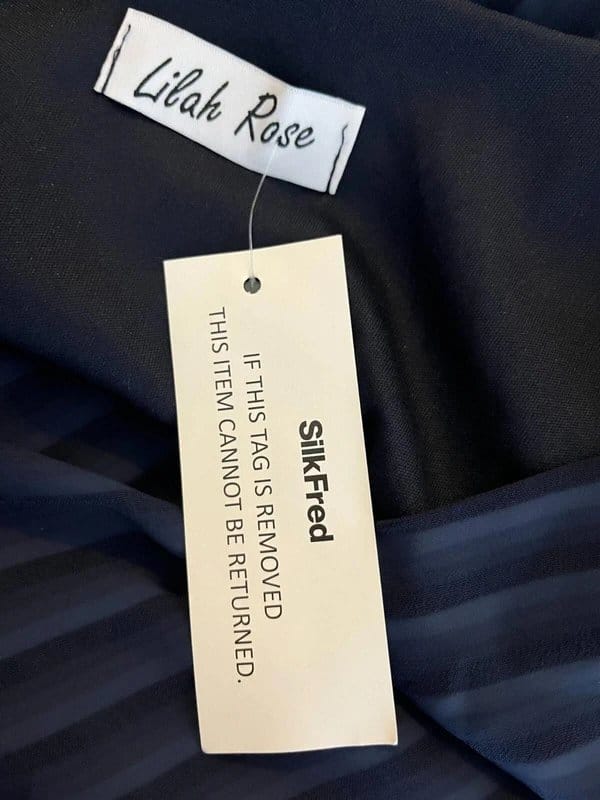 Lilah Rose Navy Blue Silk Maxi Dress Size Large