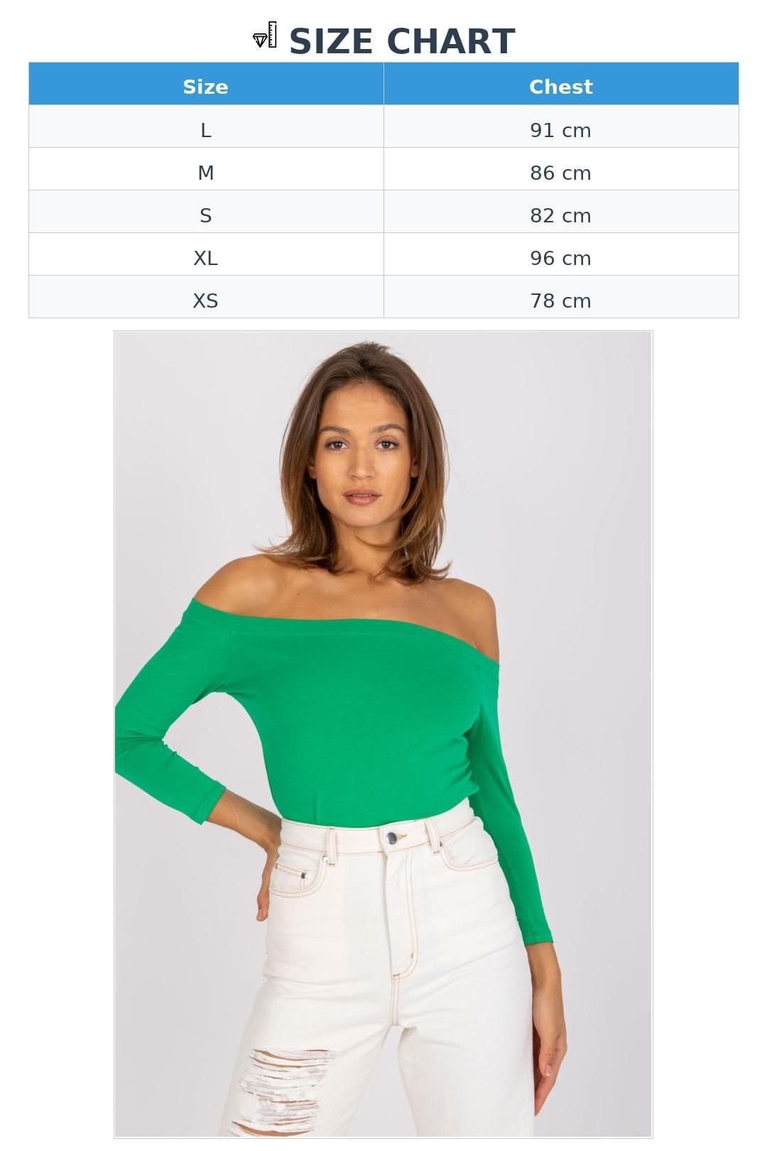 Love Lace Love Lace Women's Spanish Shoulder Blouse with 3/4 Sleeves in Green - 4