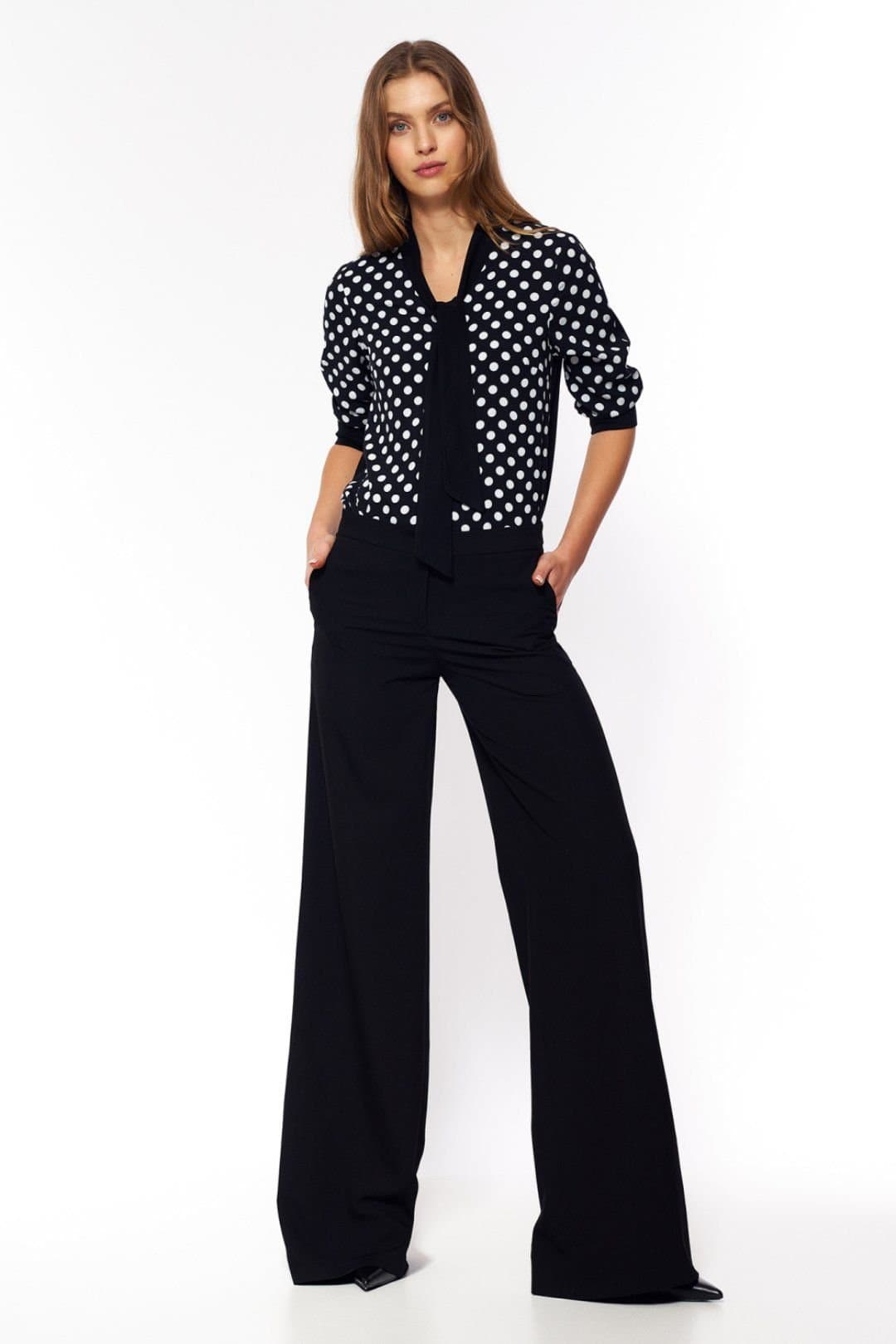 Love Lace Love Lace Women's Classic Black Palazzo Trousers Soft Office Comfort