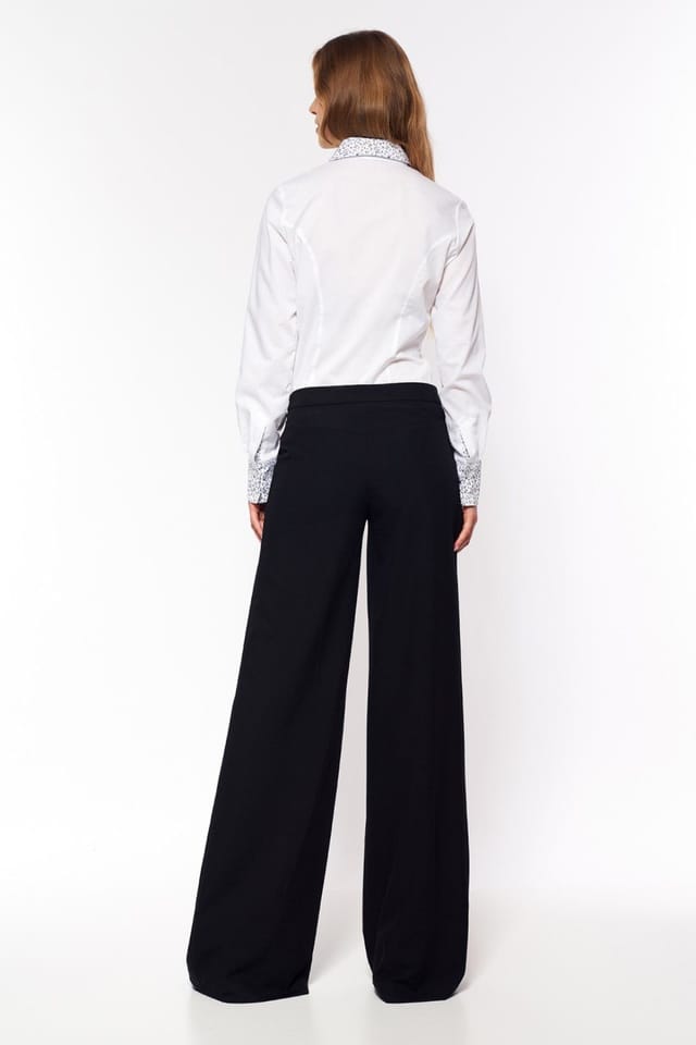 Love Lace Love Lace Women's Classic Black Palazzo Trousers Soft Office Comfort - 3