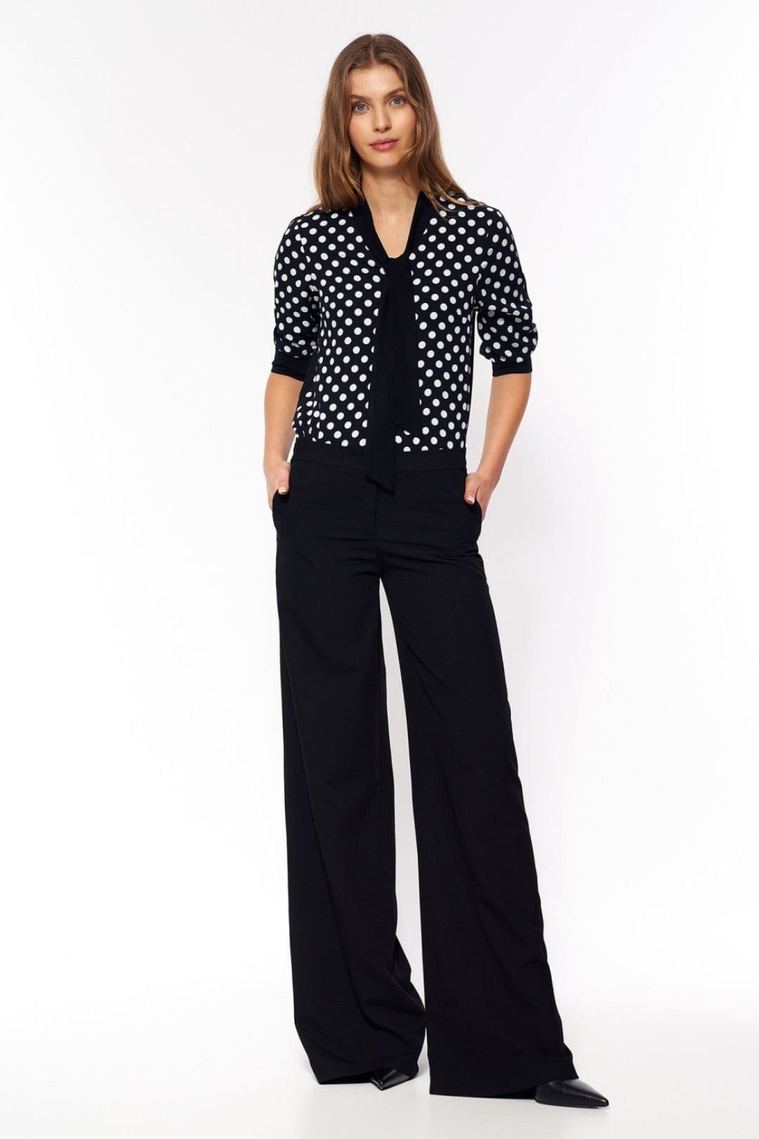 Love Lace Love Lace Women's Classic Black Palazzo Trousers Soft Office Comfort - 4