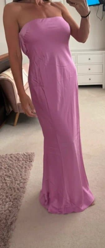 ASOS Design ASOS Size 10 Strapless Silk Maxi/Occasion Dress