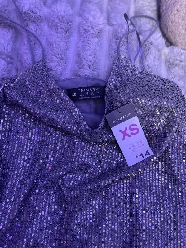 Primark XS Silver Sequin Cami Top - Party Top