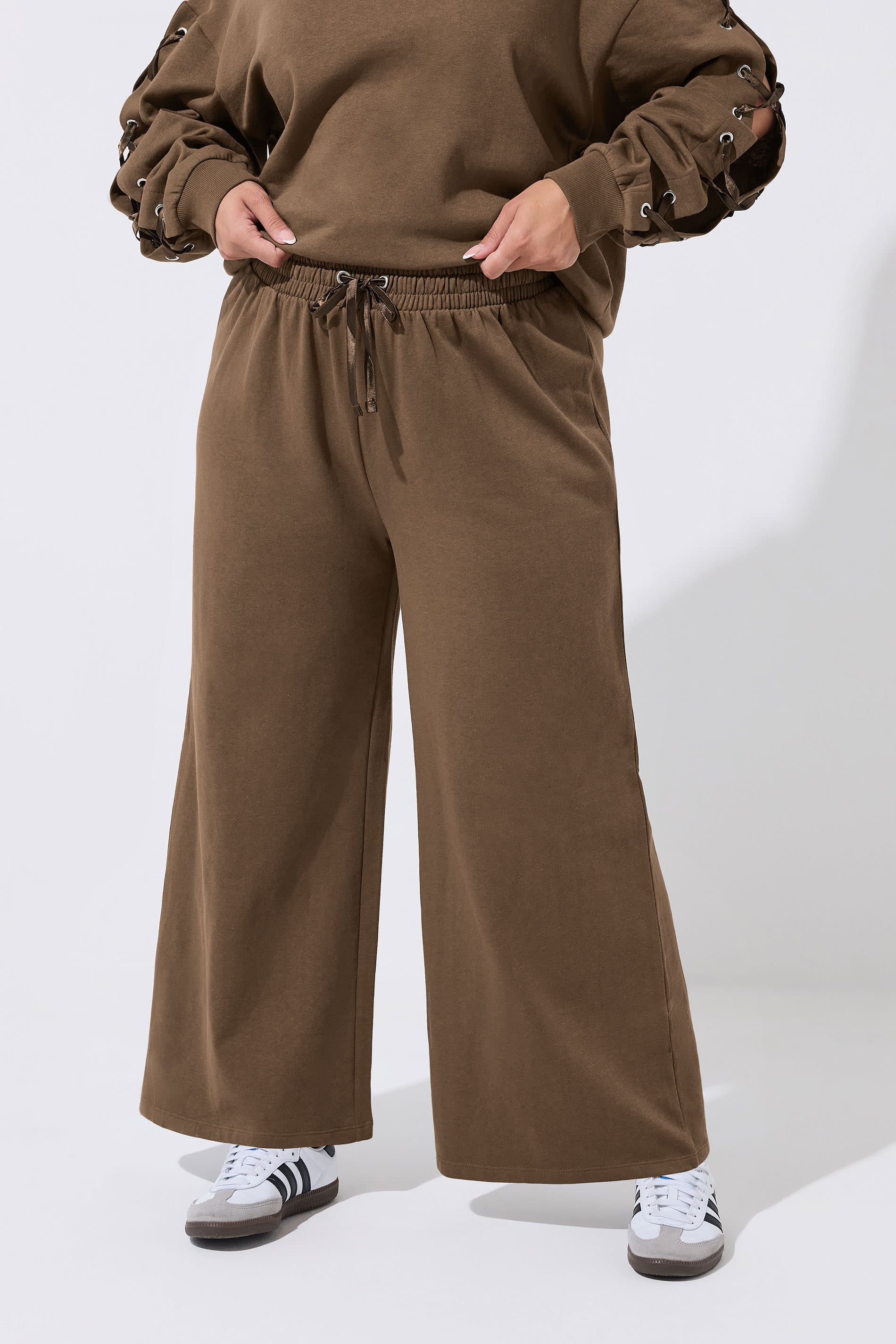 Limited Collection Plus Size Brown Eyelet Joggers