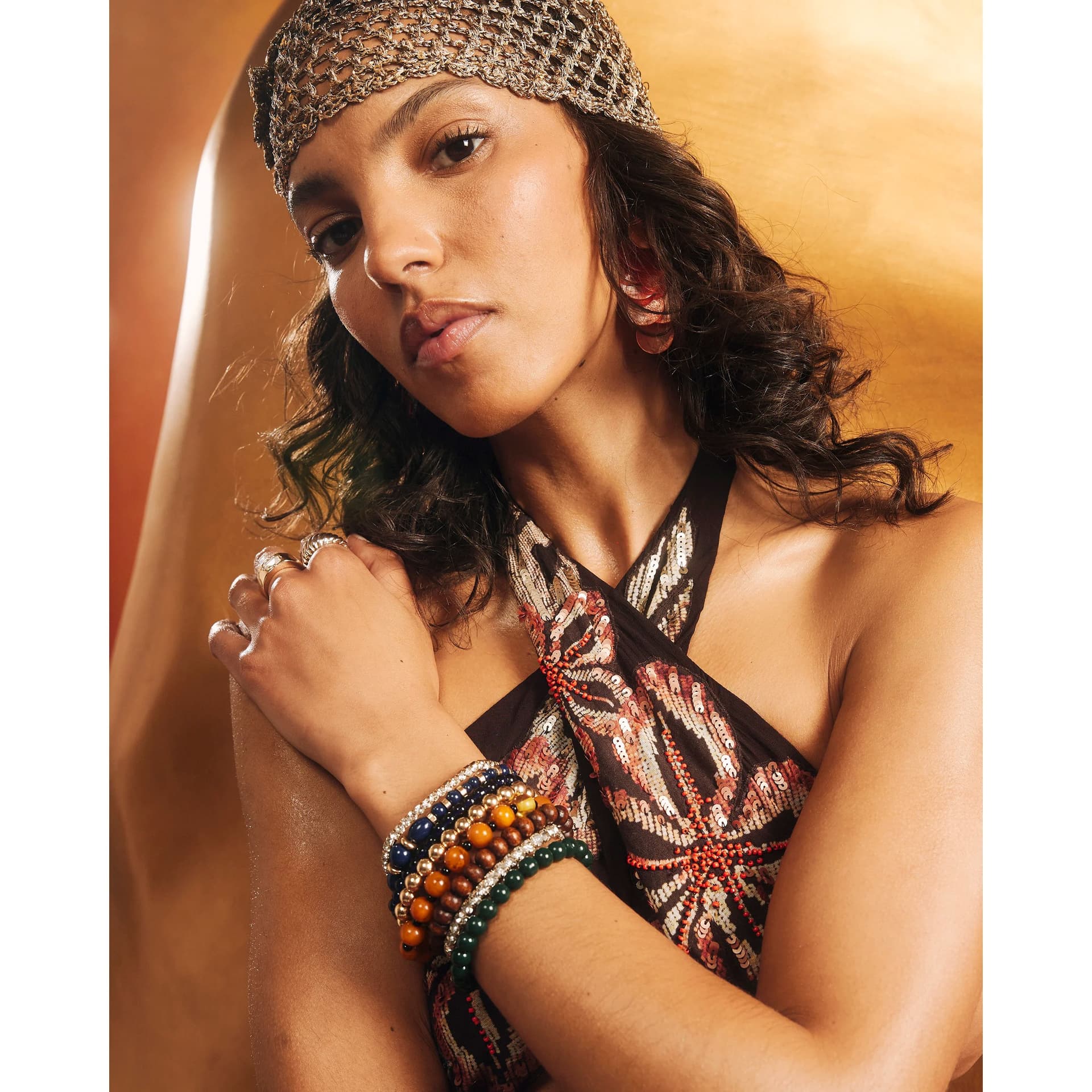 River Island River Island Womens Brown Beaded Bracelet 20 Pack