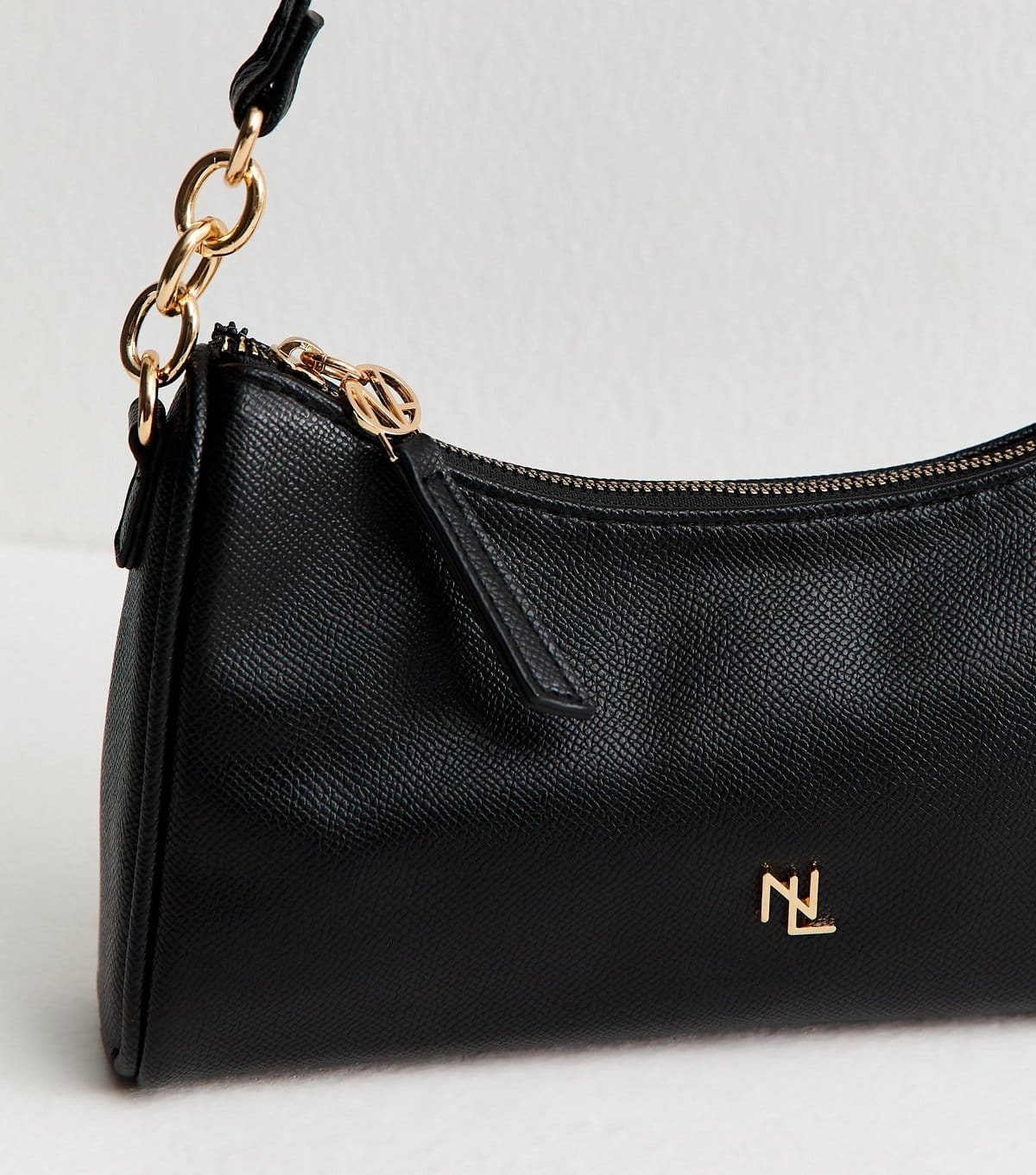 New Look Black Faux Leather Logo Plaque Shoulder Bag New Look - 4