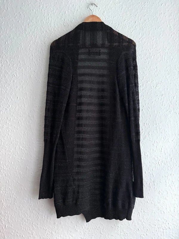 Zadig & Voltaire Women's Zadig & Voltaire Black Metallic Long Cardigan Jumper  - size S (RRP770)